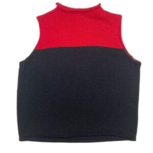 Russ by Liz Claiborne Company Rolled Neck Top SZ XL Sleeveless Red Black Knit